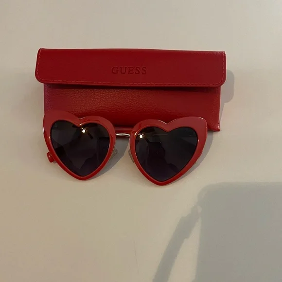 Guess Accessories Guess Gf616 66b Red Heart Shape Full Rim Sunglasses Poshmark